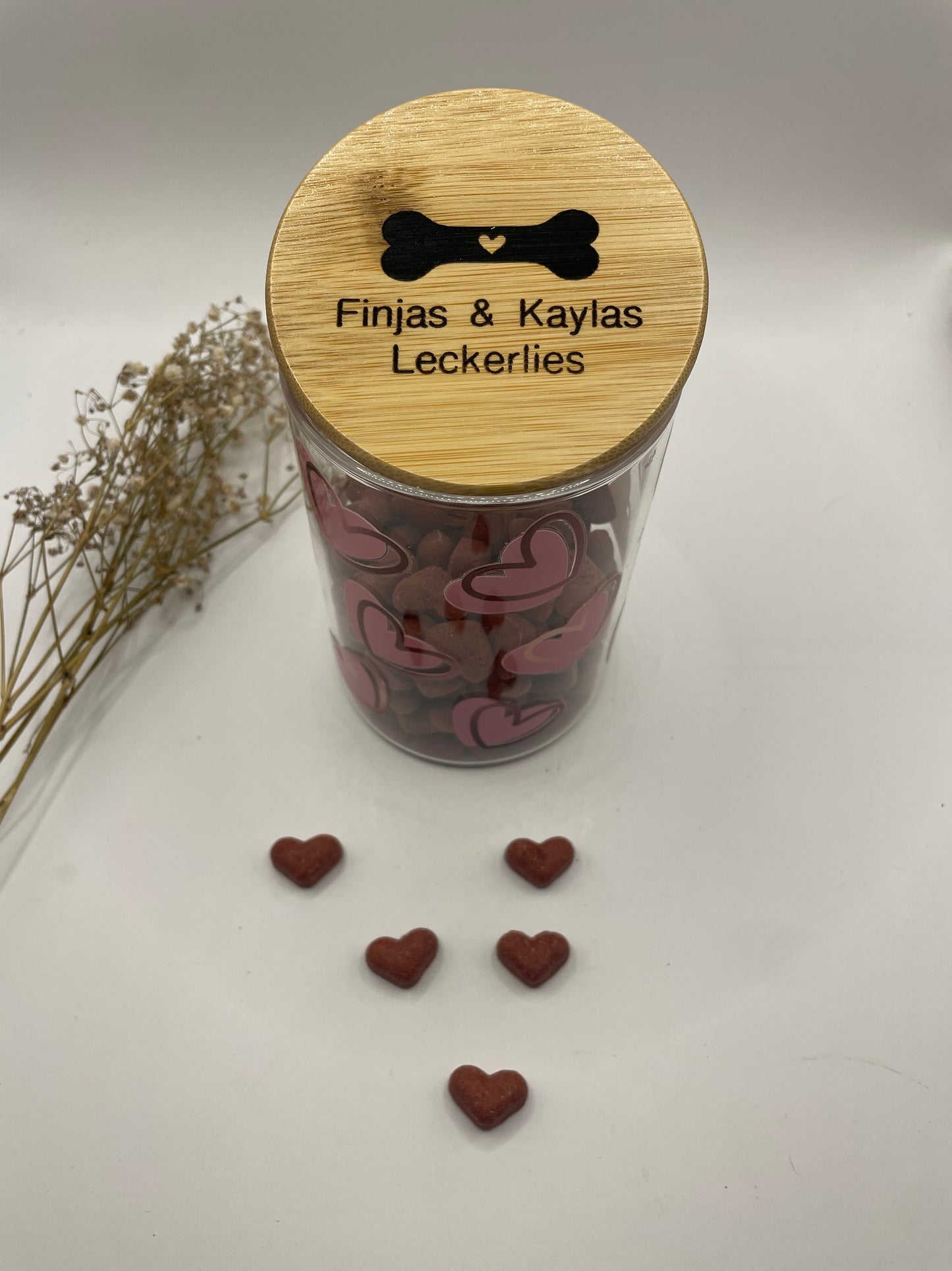 Leckerliglas mit Herzkeksen "Valentin" ♡